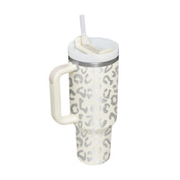 Insulated Mug with Handle and Straw - ChillMate-Ivory white-1200 ML-State of Style