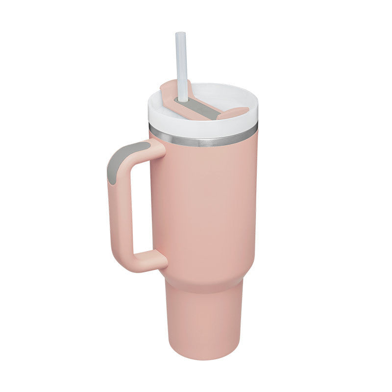Insulated Mug with Handle and Straw - ChillMate-Light powder-1200 ML-State of Style