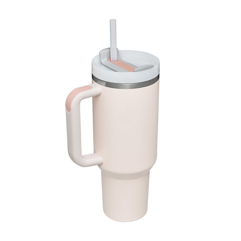 Insulated Mug with Handle and Straw - ChillMate-Rose Quartz-1200 ML-State of Style