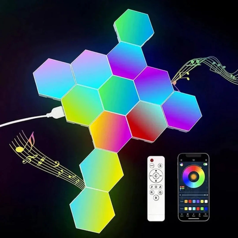 Interactive Hexagonal Lighting - GlowHex-Set of 12 Panels-State of Style