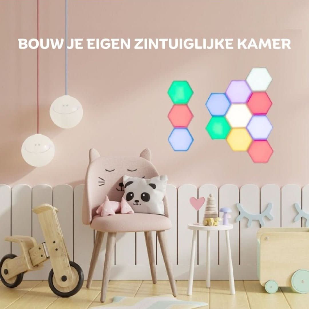 Interactive Hexagonal Lighting - GlowHex-Set of 3 Panels-State of Style