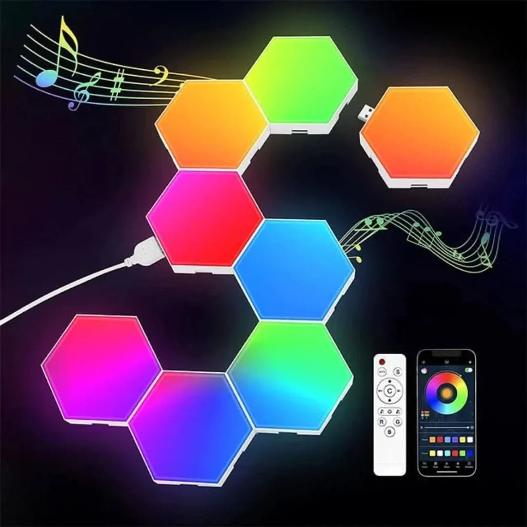 Interactive Hexagonal Lighting - GlowHex-Set of 8 Panels-State of Style