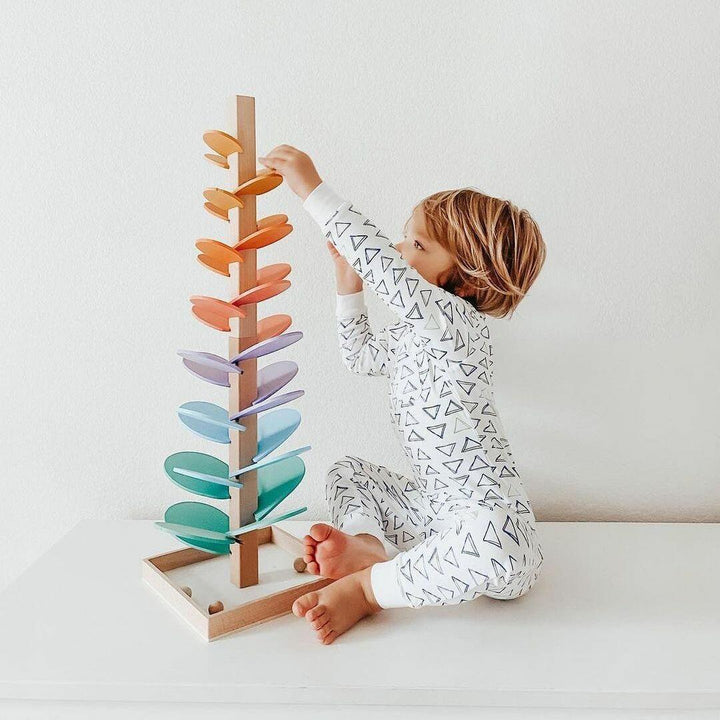 Interactive Rainbow Marble Sound Tree - Luca-Discoverers Set 29 cm (Flower Music Tree + 10 Free Balls)-State of Style
