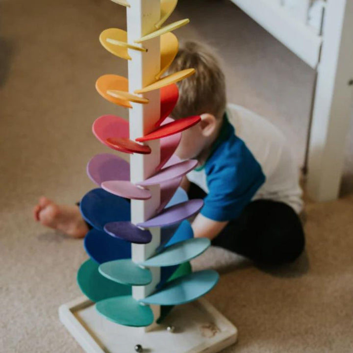 Interactive Rainbow Marble Sound Tree - Luca-Discoverers Set 29 cm (Flower Music Tree + 10 Free Balls)-State of Style