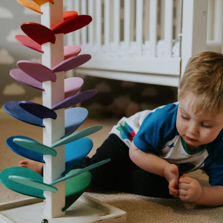 Interactive Rainbow Marble Sound Tree - Luca-Discoverers Set 29 cm (Flower Music Tree + 10 Free Balls)-State of Style