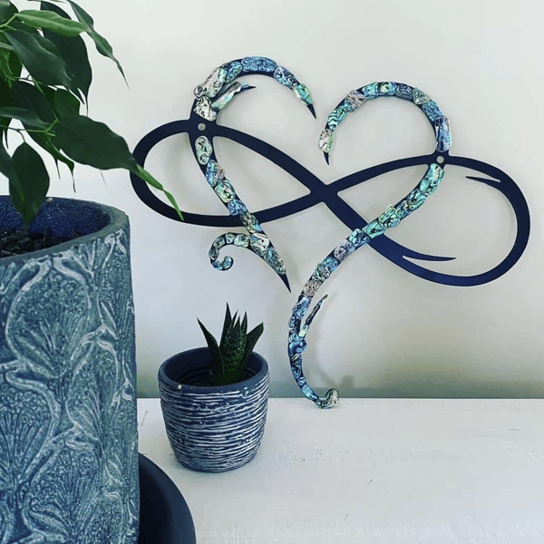 Iron Wall Art with Infinity Heart - InfiniteHeart-20cm x 25cm-Black-State of Style