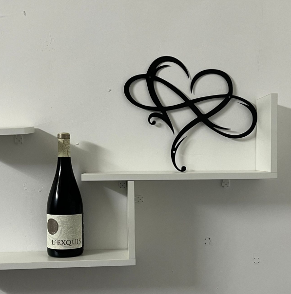 Iron Wall Art with Infinity Heart - InfiniteHeart-20cm x 25cm-Black-State of Style