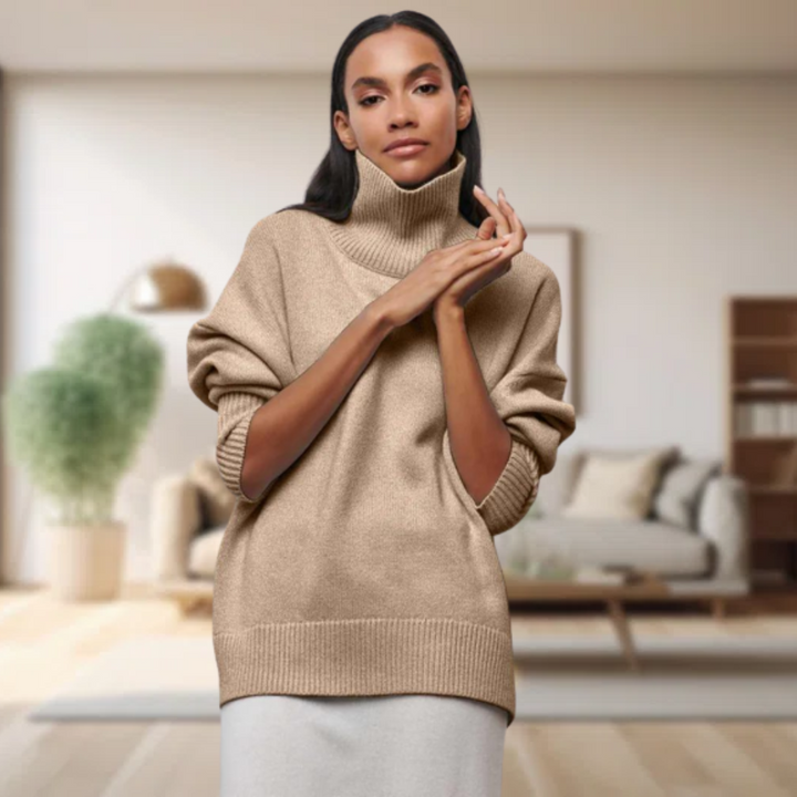 Isabella Classic Women's Sweater-Beige-S-State of Style