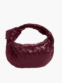Isabella Woven Mini Handbag-Burgundy-State of Style