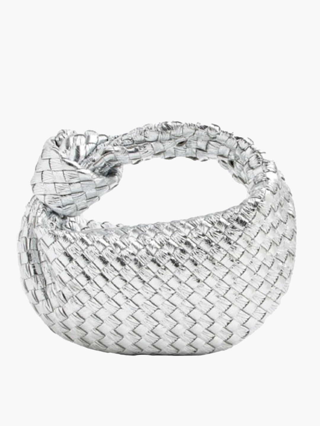 Isabella Woven Mini Handbag-Silver-State of Style
