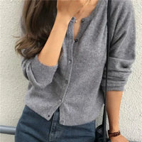Isla - Comfortable Knitted Cardigan with Buttons-Black-One size-State of Style