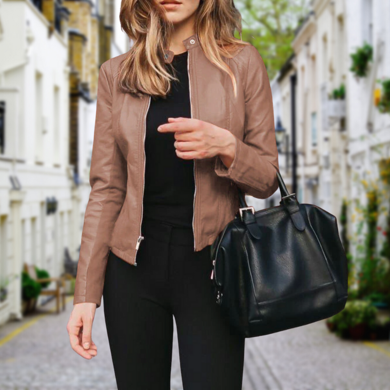 Isobel's Jacket | Stylish Women's Leather Jacket-Beige-S-State of Style