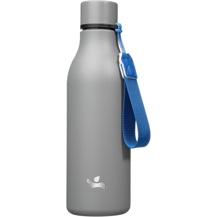 Isolated stainless steel water bottle with strap-Grey-500 ml-State of Style