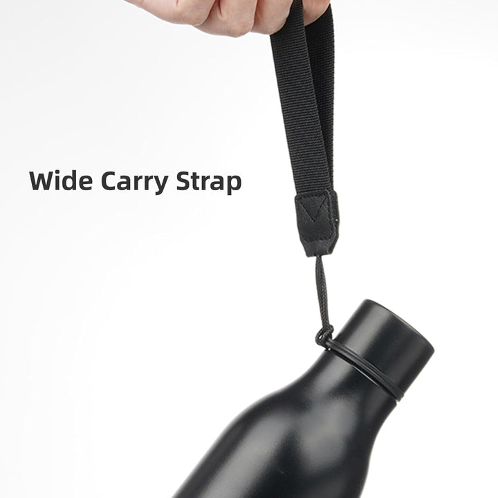 Isolated stainless steel water bottle with strap-Olive green-500 ml-State of Style