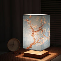 Japanese-Scandinavian Table Lamp - HikariGlow-Blue Flower-State of Style