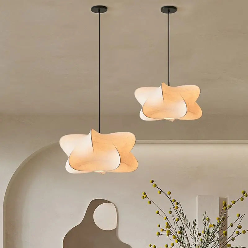Japanese Silk Pendant Lamp in Wabi Sabi Style - Sana-White Light-40cm x 20cm-State of Style
