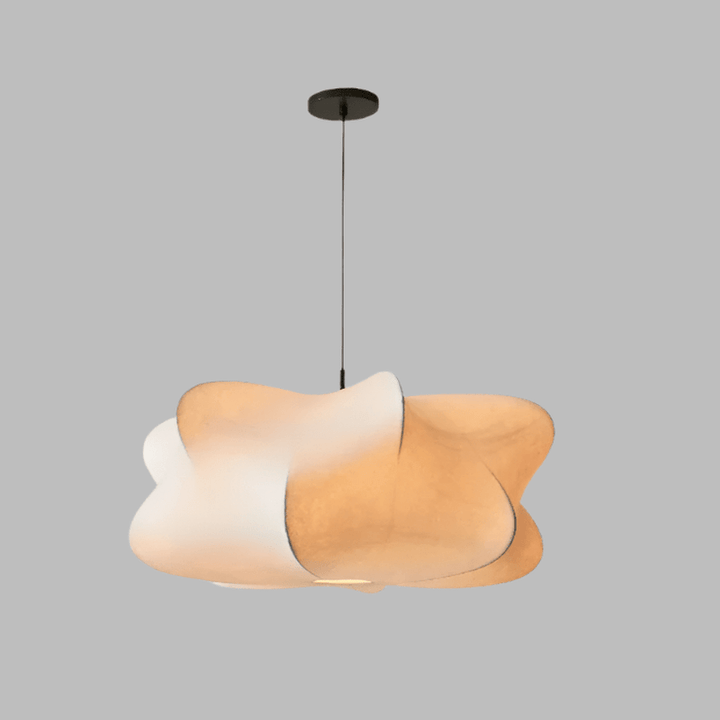 Japanese Silk Pendant Lamp in Wabi Sabi Style - Sana-White Light-50cm x 25cm-State of Style