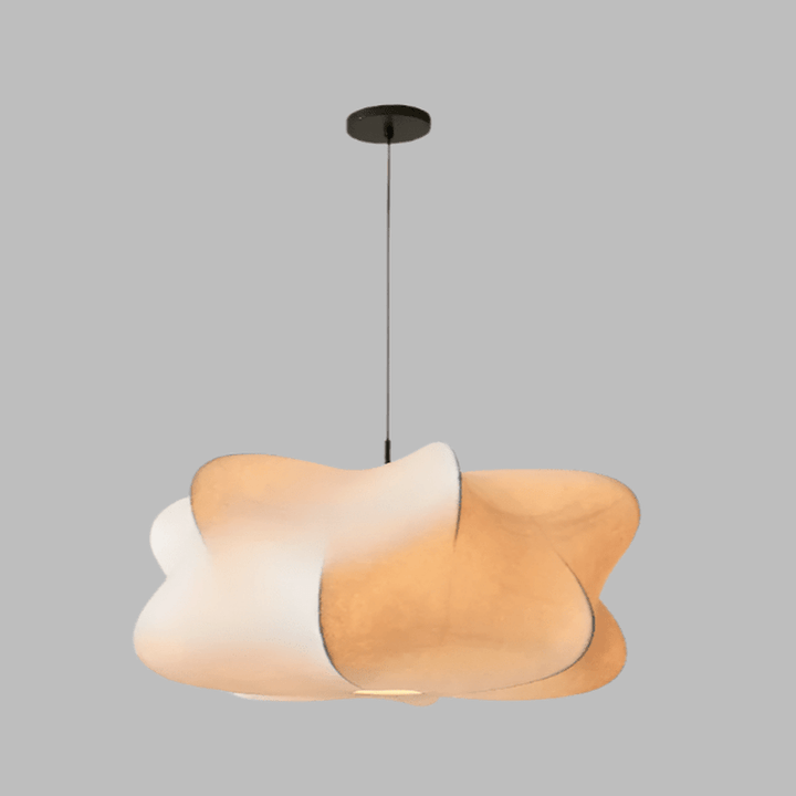 Japanese Silk Pendant Lamp in Wabi Sabi Style - Sana-White Light-60cm x 35cm-State of Style