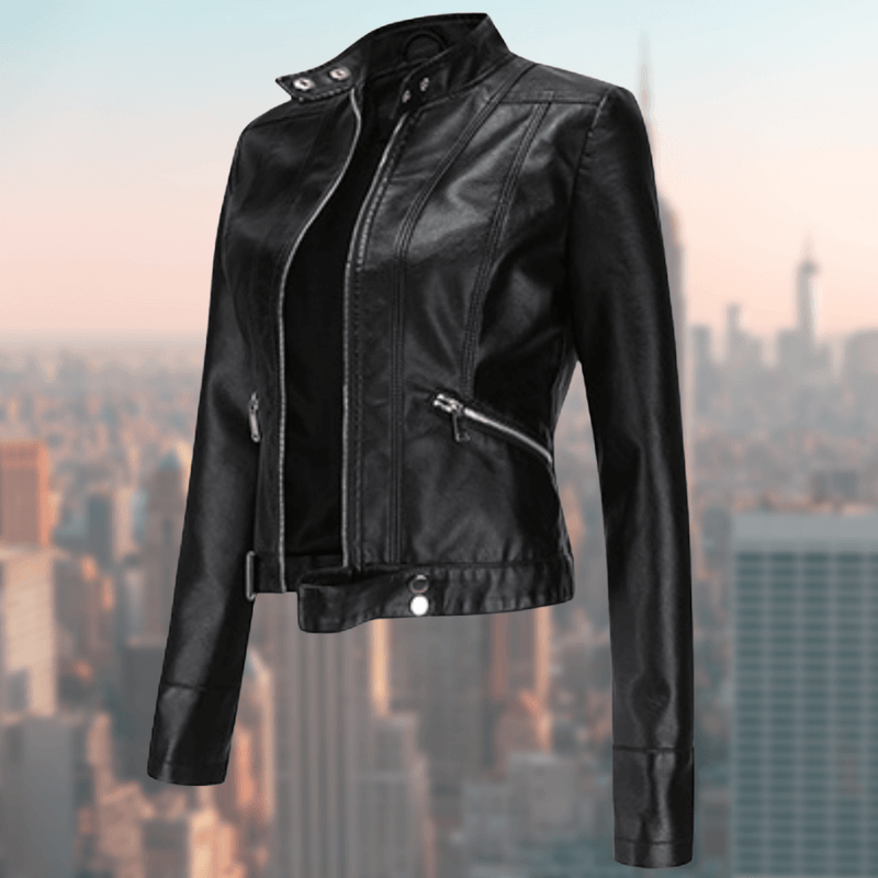 Jaqueline Women's Leather Jacket | Stylish and Durable-Black-S-State of Style