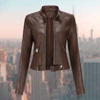 Jaqueline Women's Leather Jacket | Stylish and Durable-Dark Brown-S-State of Style