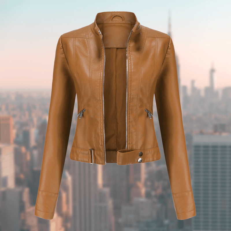 Jaqueline Women's Leather Jacket | Stylish and Durable-Light Brown-S-State of Style