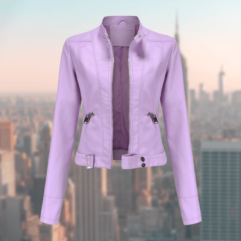 Jaqueline Women's Leather Jacket | Stylish and Durable-Pink-S-State of Style