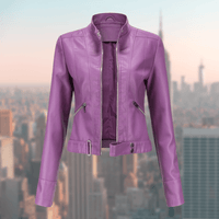 Jaqueline Women's Leather Jacket | Stylish and Durable-Purple-S-State of Style