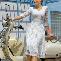 JENNY FORMAL DRESS WITH 3/4 SLEEVES-White-XS-State of Style