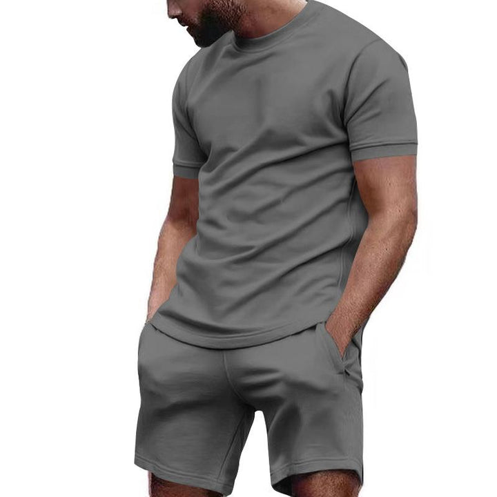 Jethro - Simple Casual T-Shirt and Shorts Set | Premium Summer Collection-Dark Grey-S-State of Style