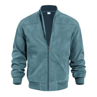 Light men's transitional jacket in suede look with stand-up collar – Damian