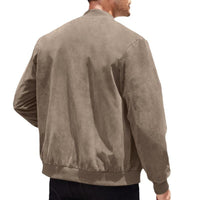 Light men's transitional jacket in suede look with stand-up collar – Damian