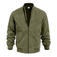 Light men's transitional jacket in suede look with stand-up collar – Damian