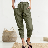 Juniper | Elegant Linen Pants for Women-Green-M-State of Style