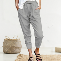 Juniper | Elegant Linen Pants for Women-Grey-M-State of Style