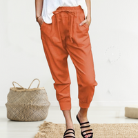 Juniper | Elegant Linen Pants for Women-Orange-M-State of Style