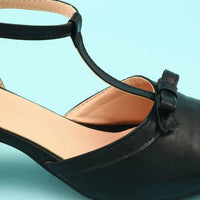 Keira Black Leather Shoes with Block Heels-3.5-State of Style