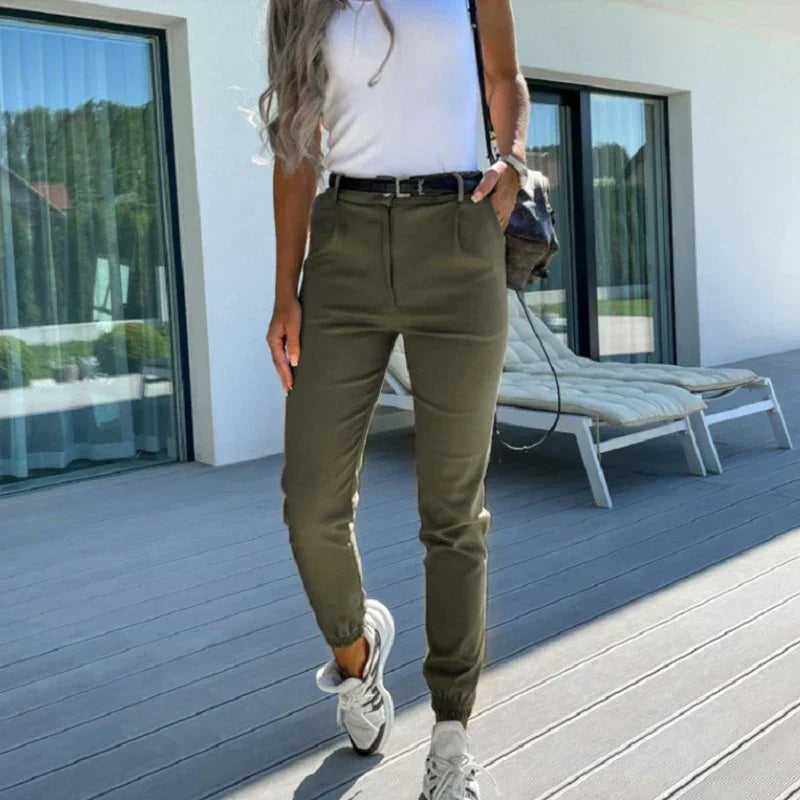 Khaki Chino Trousers - Elise-Khaki-S-State of Style