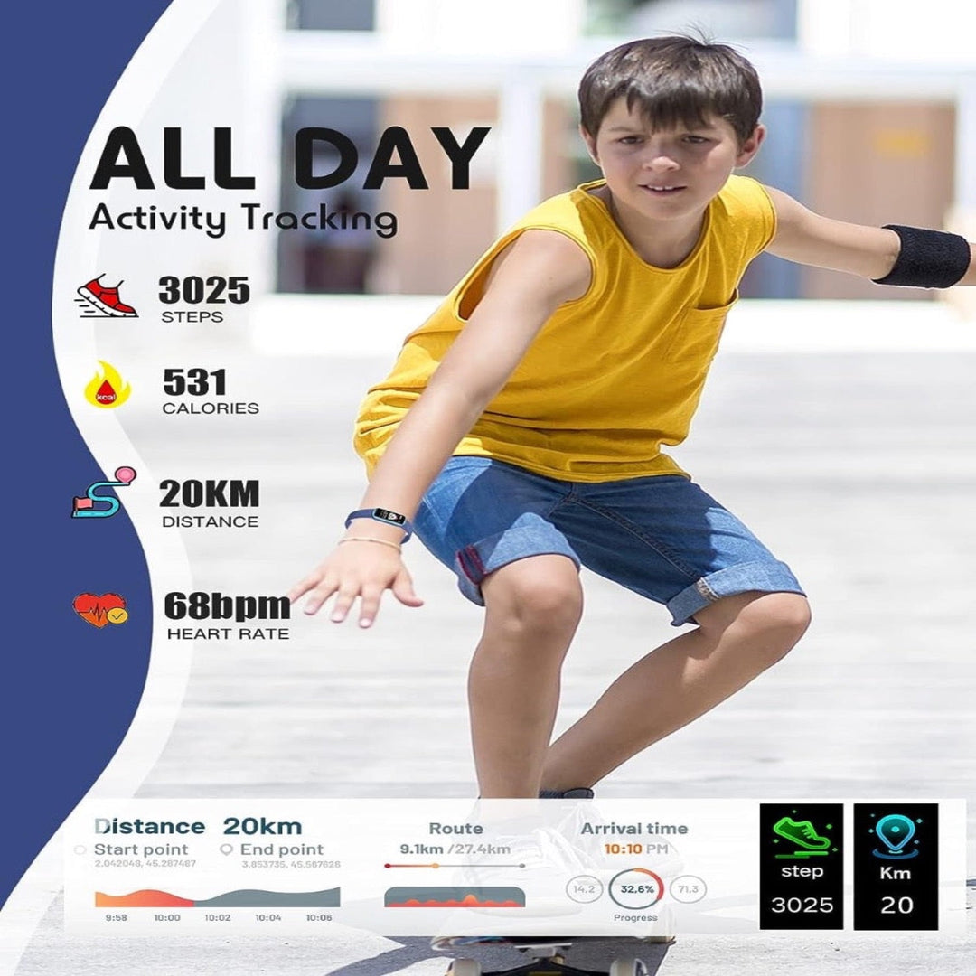 KidFit Pro Slim Fitness Tracker for Kids-Black-State of Style