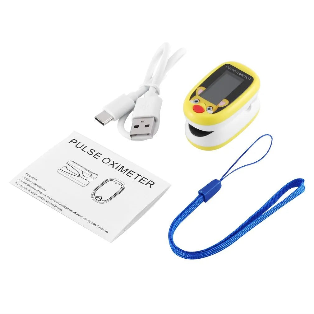 KidPulse Kid-Friendly Pulse Oximeter for Health Monitoring-Yellow-State of Style