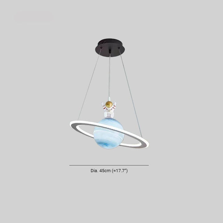 Kids' Room LED Pendant Light - CosmoGlow-3 Colour Temperatures-A (Without Astronaut)-Blue Earth-State of Style