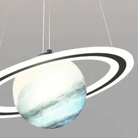 Kids' Room LED Pendant Light - CosmoGlow-3 Colour Temperatures-A (Without Astronaut)-Blue Earth-State of Style