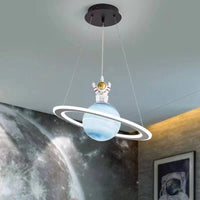 Kids' Room LED Pendant Light - CosmoGlow-Dimmable-B (With Astronaut)-Blue Earth-State of Style