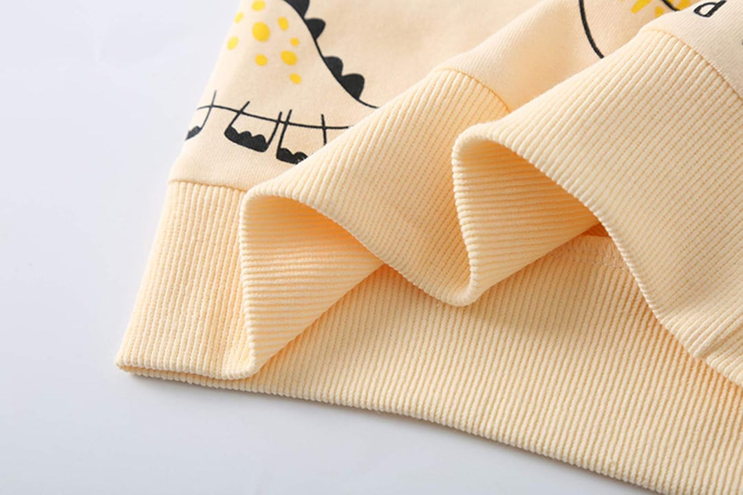 Kids Set: Dinosaur Print Boys Clothing Set-Yellow-1-2 Years Old-State of Style