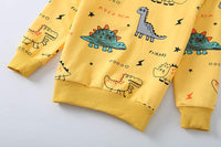 Kids Set: Dinosaur Print Boys Clothing Set-Yellow-1-2 Years Old-State of Style