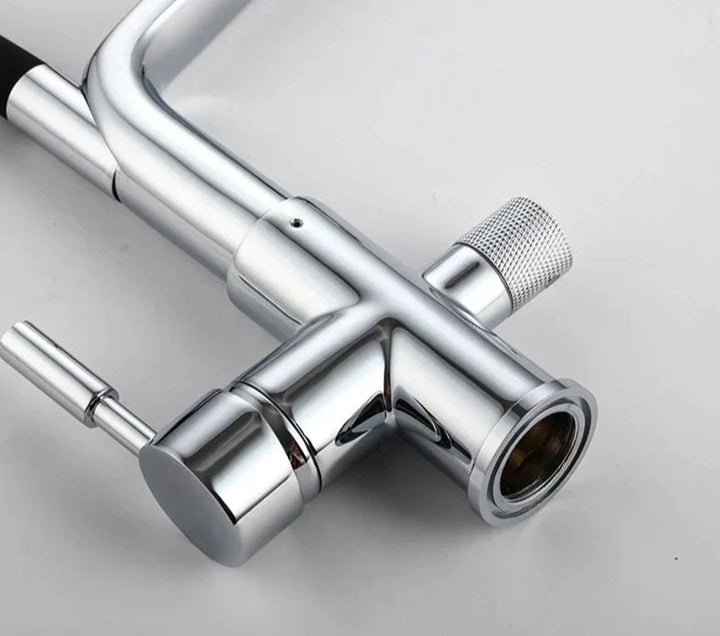 Kitchen Tap with Dual Spout & Water Filtration – PureFlow Duo-Chrome-State of Style