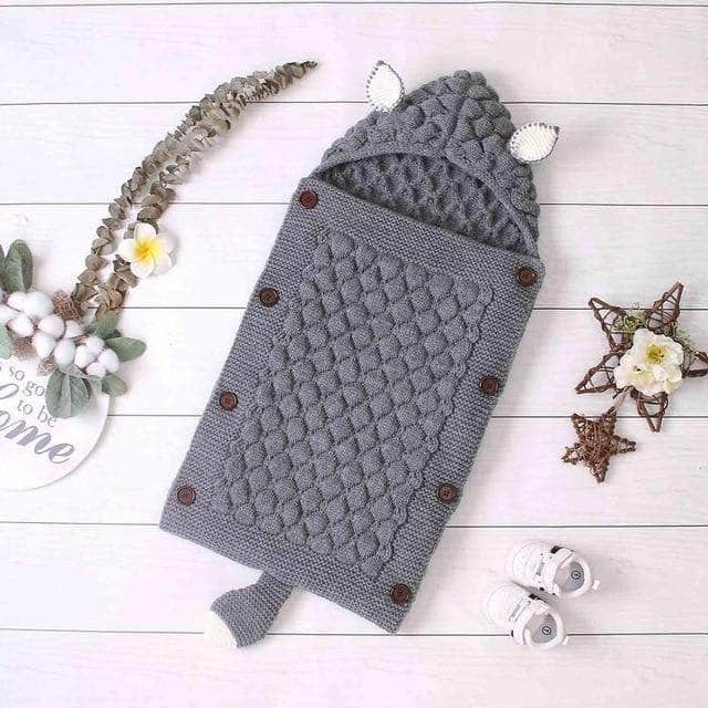 Knitted Baby Sleeping Bag – Livia-Gray-State of Style