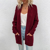 Knitted Cardigan | Chic and Comfortable-Burgundy-S-State of Style
