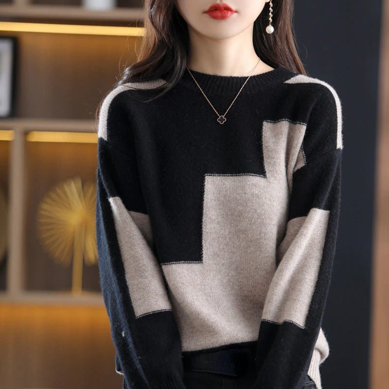 Knitted Casual Sweater - Arden-Brown-One size-State of Style