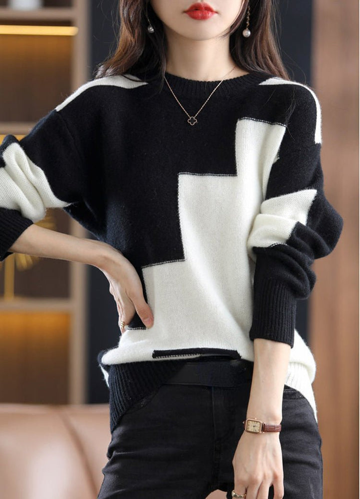 Knitted Casual Sweater - Arden-White-One size-State of Style
