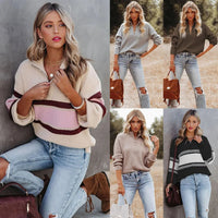 Knitted Half-Zip Jumper - Sienna-Cream White-S-State of Style